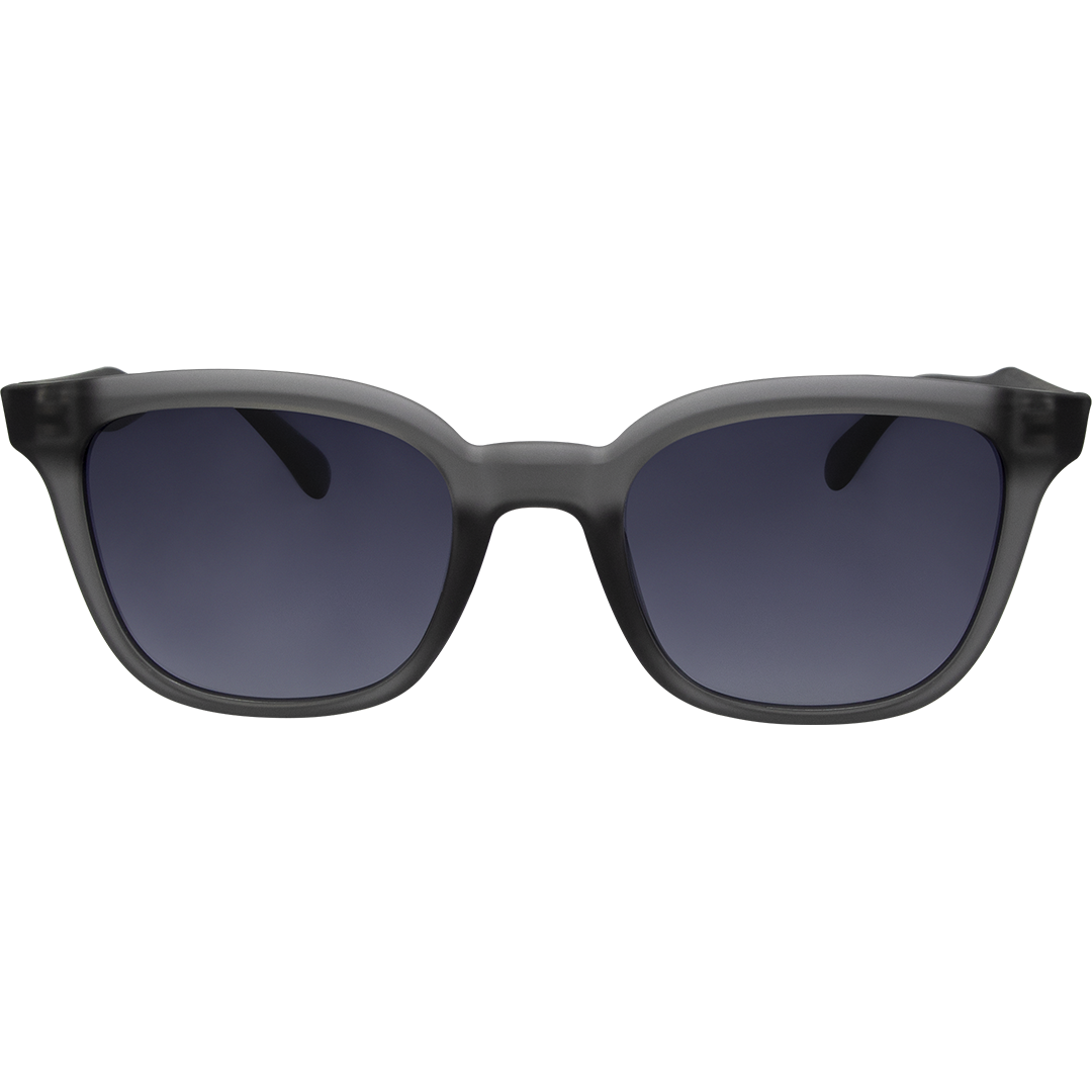 Jett Polarised Grey Frame Smoke Square Sunglasses front view