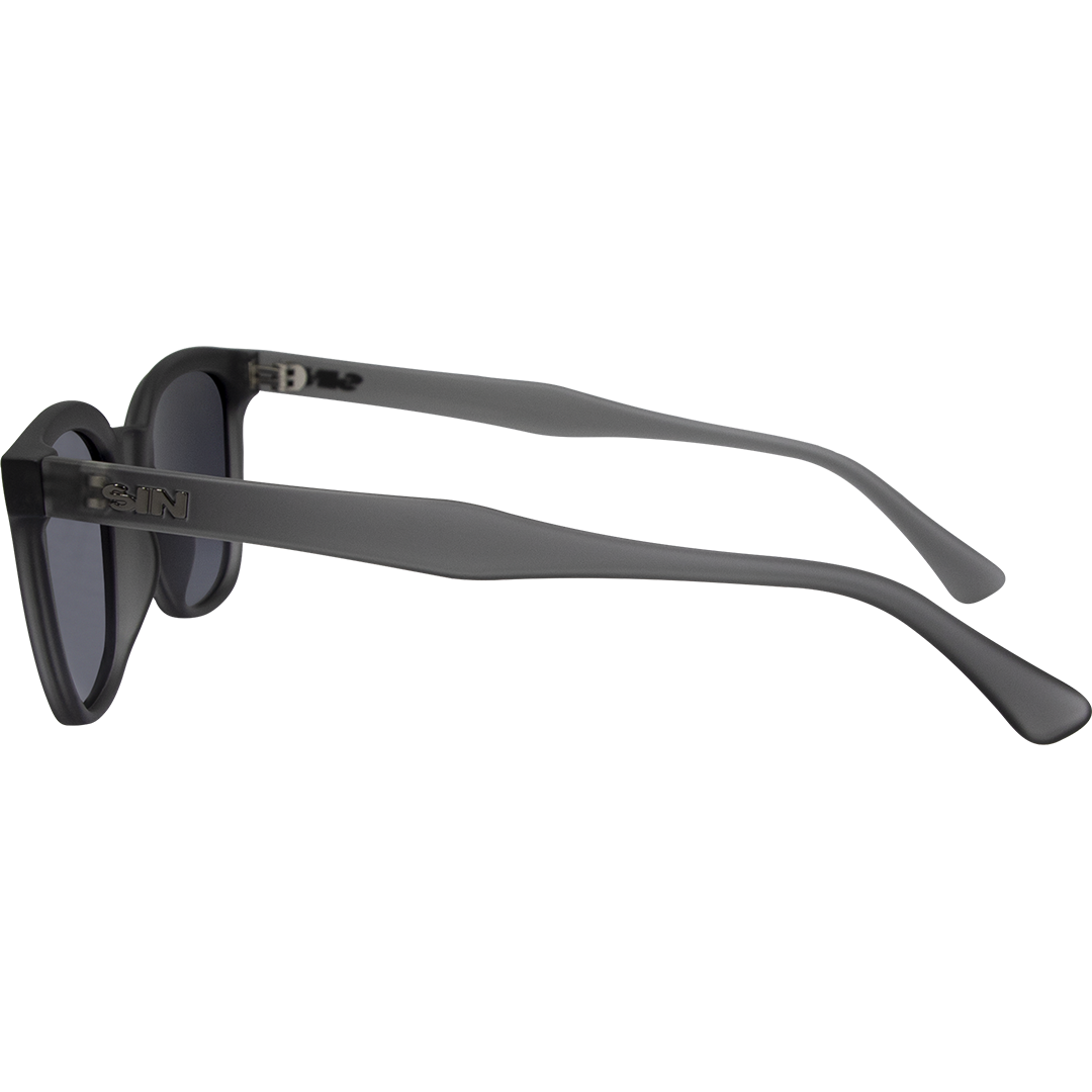 Jett Polarised Grey Frame Smoke Square Sunglasses left view