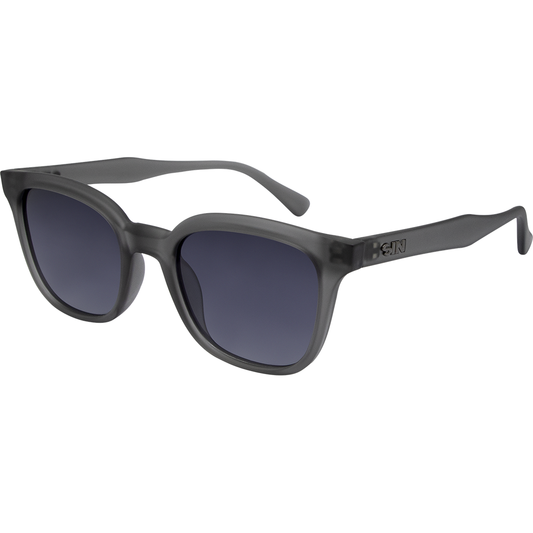 Jett Polarised Grey Frame Smoke Square Sunglasses made of recycled plastic