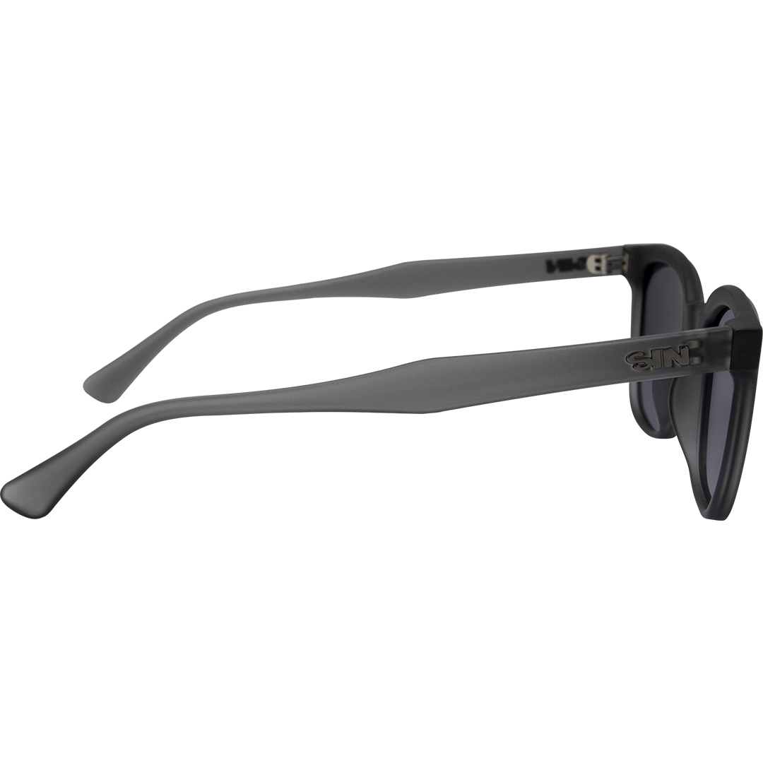 Jett Polarised Grey Frame Smoke Square Sunglasses right view