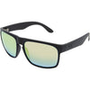 Peccant Black Rectangle Sunglasses made of recycled plastic and green matte lenses