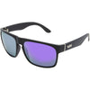 Peccant Black Rectangle Sunglasses made of recycled plastic and purple matte lenses
