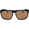 Peccant Polarised Black Rectangle Sunglasses with Brown Lens front view