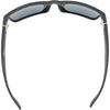 Peccant Polarised Rectangle Sunglasses with Black XL Frame and Blue Lens top view