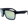 Peccant Rectangle Sunglasses with Black Frame and Green Matte lens front left view