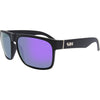 Peccant Rectangle Sunglasses with Black Frame and Purple Matte lens front left view