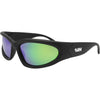 Reefer Polarised Wrap Around Sunglasses with Green Lens front left view
