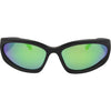 Reefer Polarised Wrap Around Sunglasses with Green Lens front view