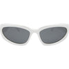 Reefer Polarised Wrap Around Sunglasses with White Frame front view