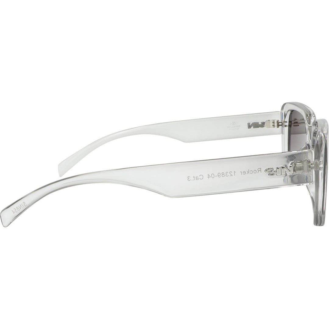 Rocker Polarised Grey Rectangle Sunglasses with Brown Lens right view
