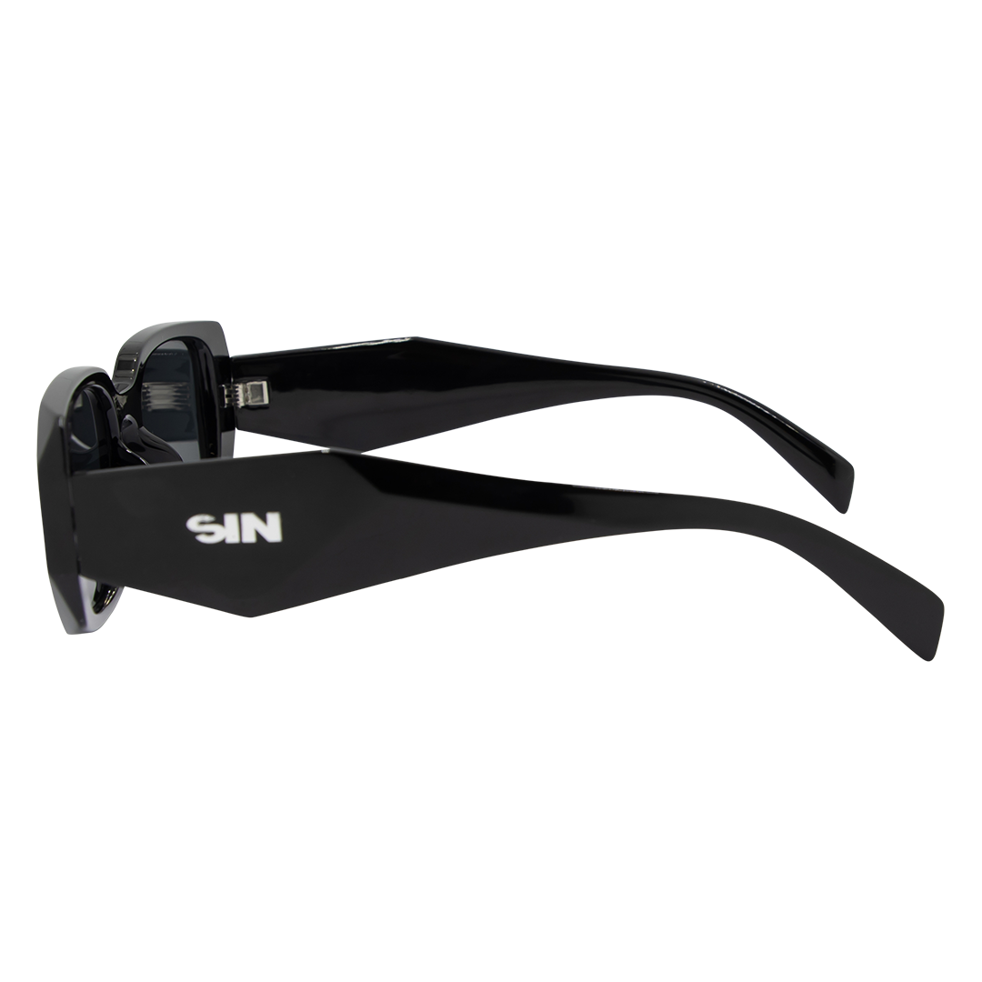 Sacrament Polarised Black Rectangle Sunglasses left view