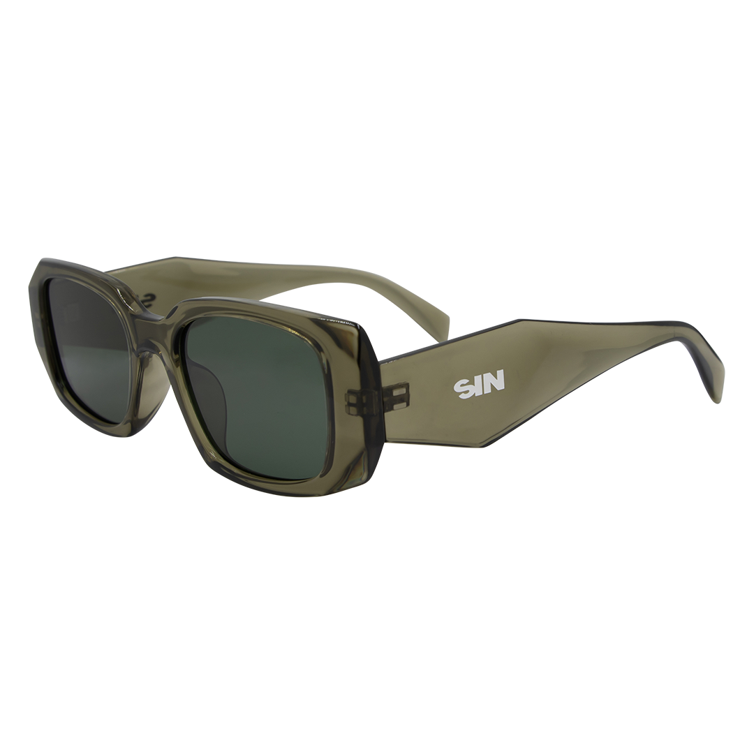 Sacrament Polarised Green Rectangle Sunglasses front left view