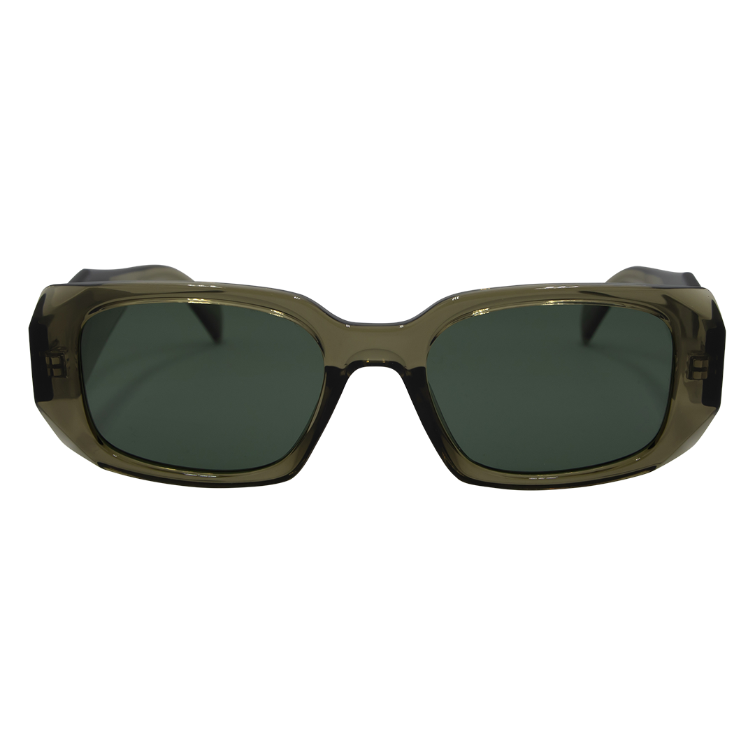 Sacrament Polarised Green Rectangle Sunglasses front view