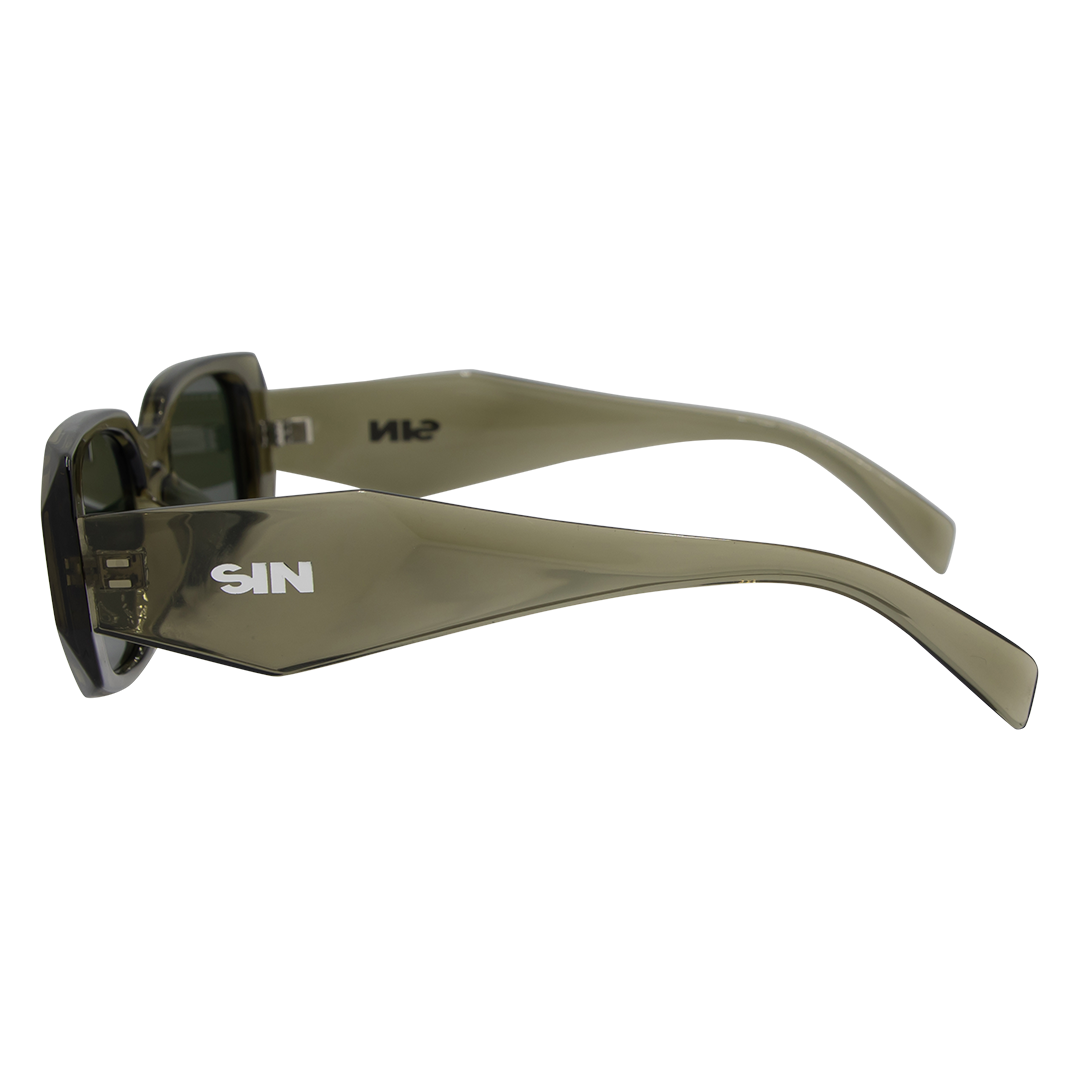 Sacrament Polarised Green Rectangle Sunglasses left view