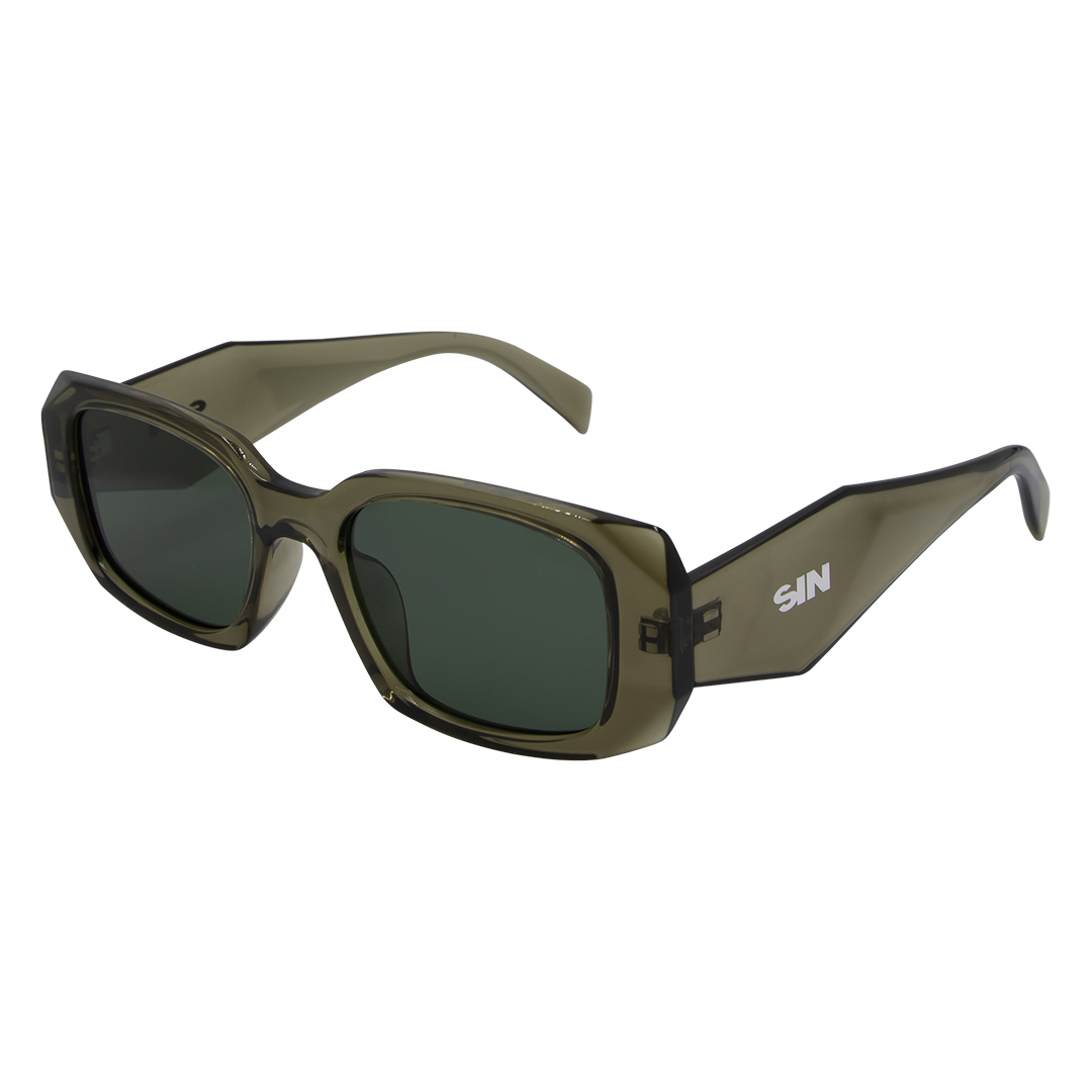 Sacrament Polarised Green Rectangle Sunglasses made of recycled plastic