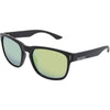 Spartan Black Rectangle Sunglasses made of recycled plastic and gold matte lens