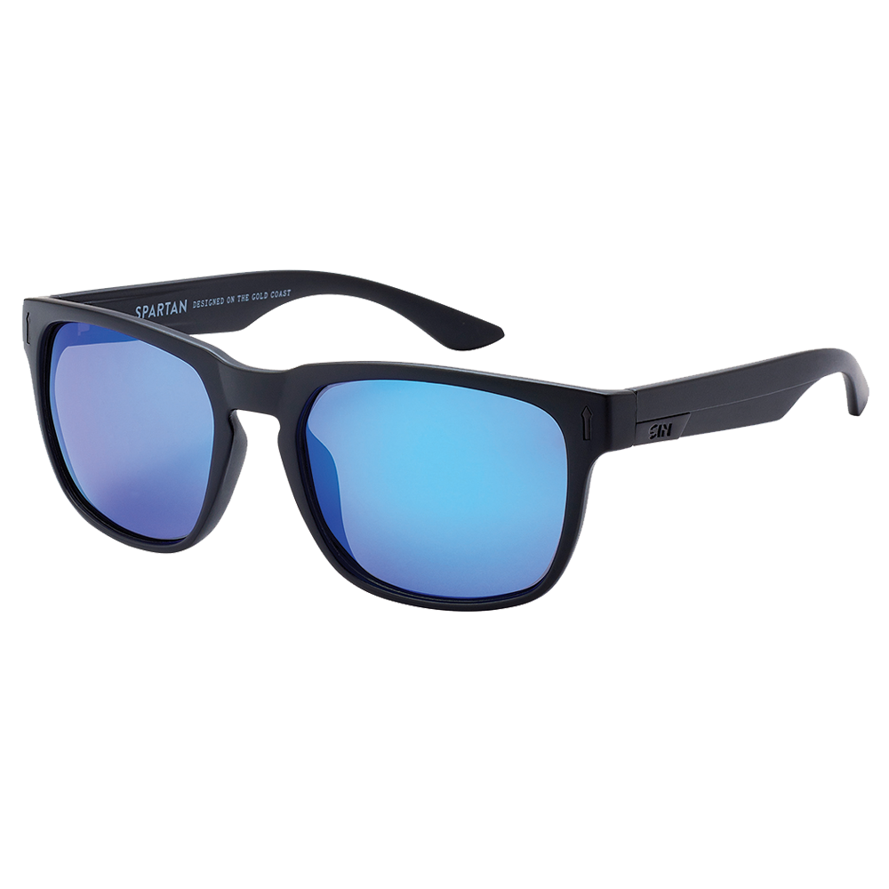 Spartan Polarised Blue Rectangle Mirrored Sunglasses