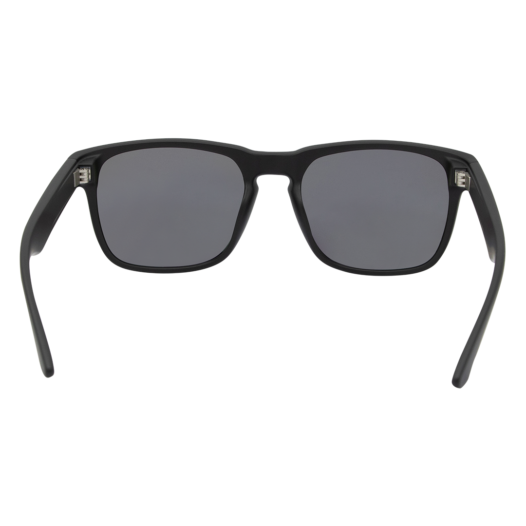 Spartan Polarised Rectangle Mirrored Sunglasses with Black Frame and Green Lens inside view