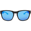 Spartan Recycled Rectangle Sunglasses with Black Frame and Blue Matte lens front view