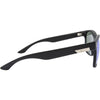 Spartan Recycled Rectangle Sunglasses with Black Frame and Blue Matte lens right view