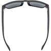 Spartan Recycled Rectangle Sunglasses with Black Frame and Blue Matte lens top view