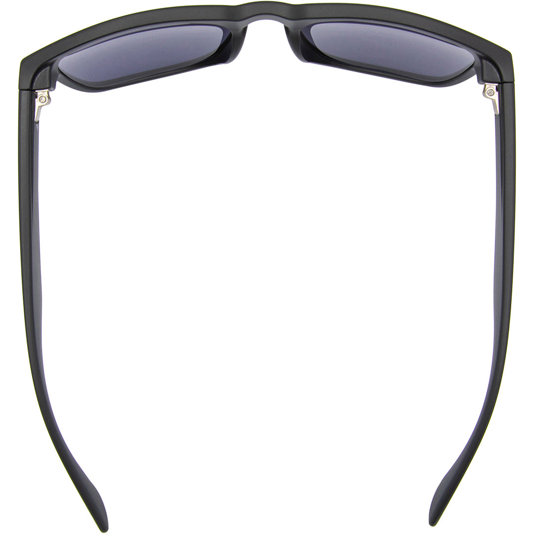 Spartan Recycled Rectangle Sunglasses with Black Frame and Gold Matte lens front top view