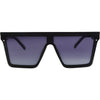 THE BAR Polarised Black Gradient Shield Square Sunglasses with Black Bar front view