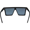 THE BAR Polarised Black Shield Square Sunglasses with Matte Silver Bar inside view