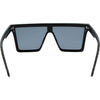 THE BAR Polarised Black Shield Square Sunglasses with Silver Bar inside view