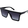 THE BAR Polarised Black Square Sunglasses made of an oversized gradient shield and black bar