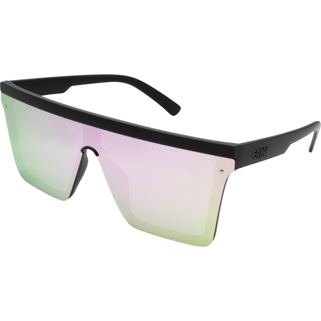 The Bar Sunglasses Black Pink Flash Mirror SIN Eyewear