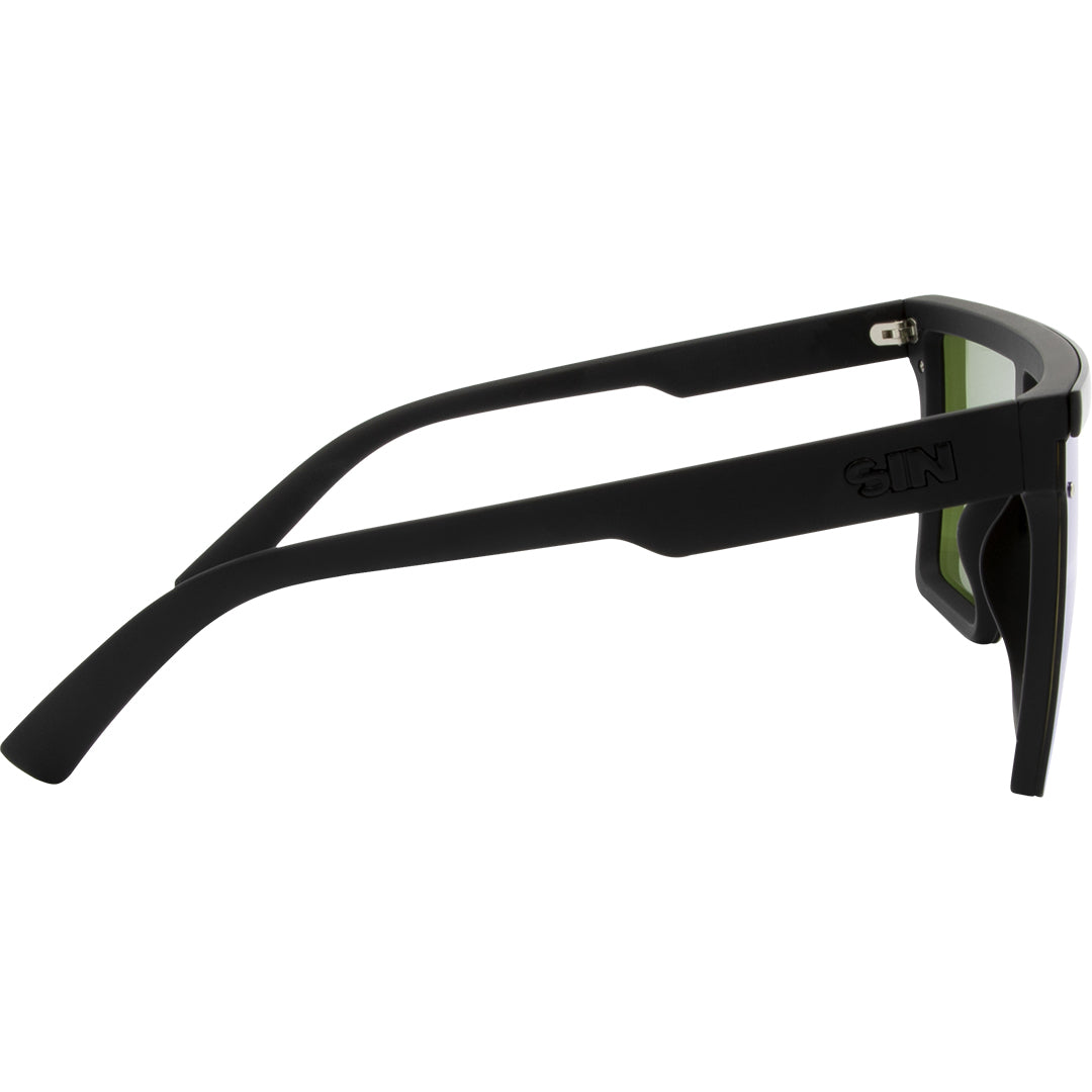 THE BAR Polarised Shield Square Blue Sunglasses with Black Frame right view