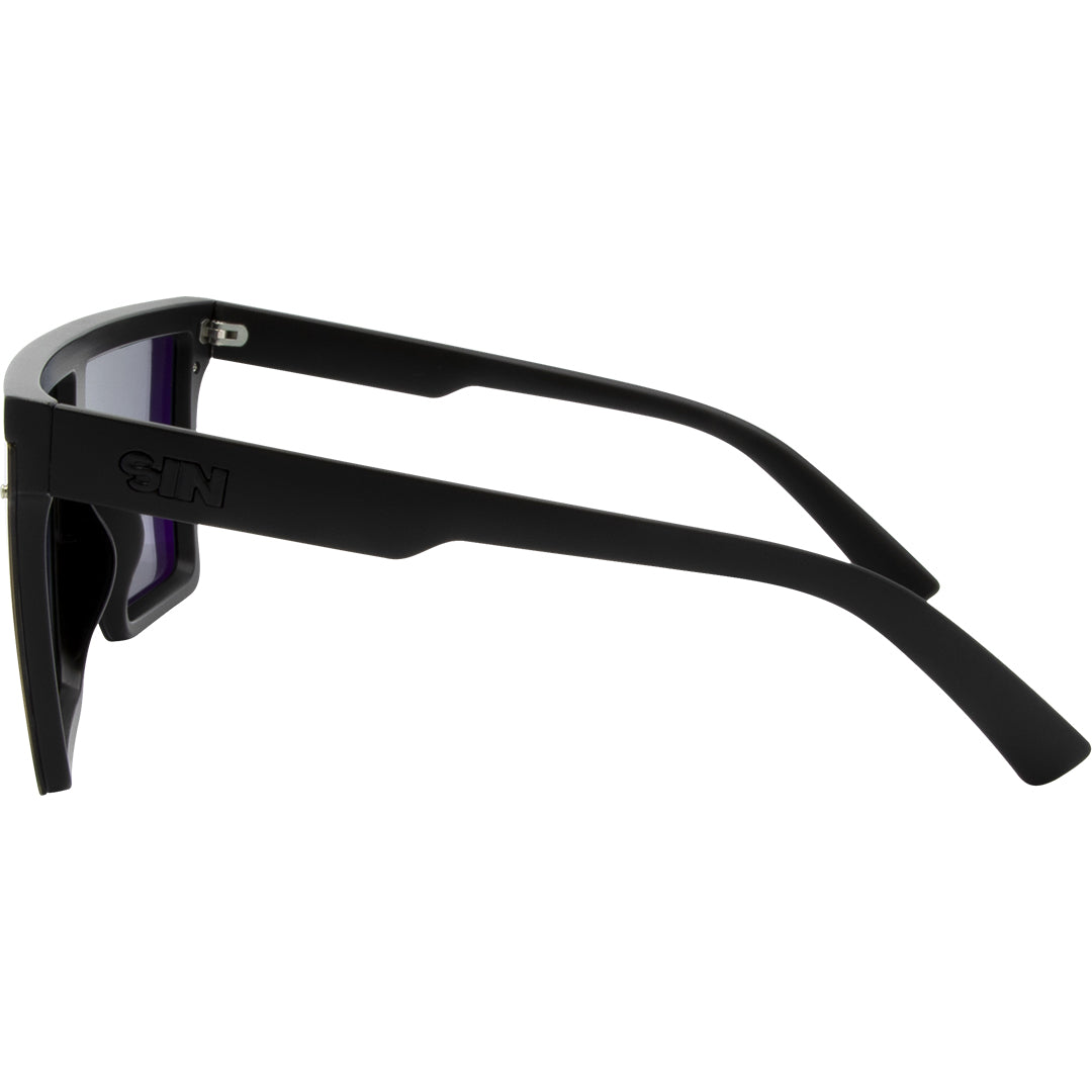 THE BAR Polarised Shield Square Pink Sunglasses with Black Frame left view