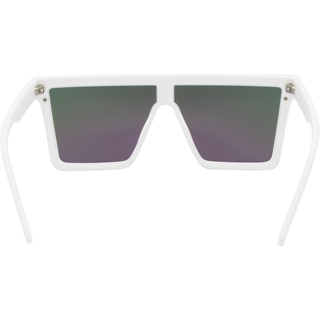 THE BAR Polarised White Shield Square Purple Sunglasses inside view