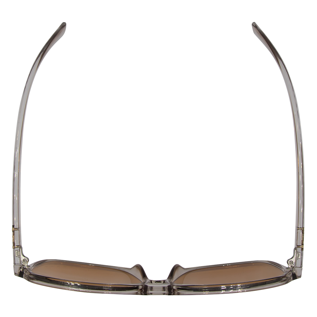 THE DUKE Aviator Sunglasses with Crystal Sand Frame and Brown lens top view