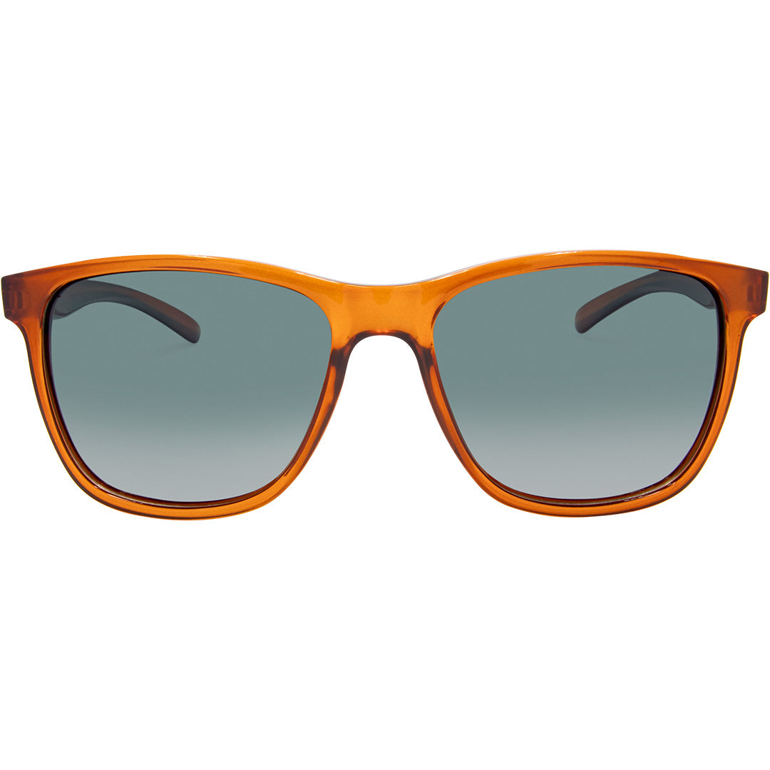 The Game Changer Polarised Square Sunglasses with Brown Frame and G15 lens front view