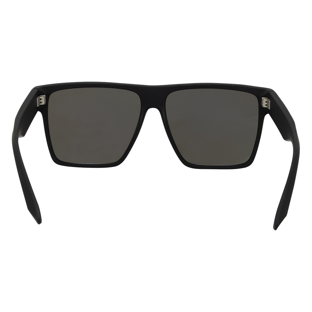 VESPA II Polarised Square Sunglasses with Black XL Frame and Blue Mirrored Lens inside view