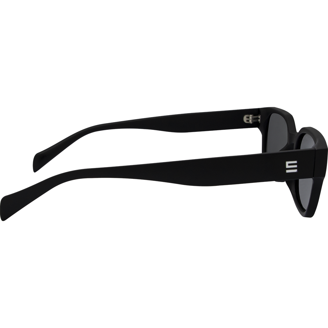 Valentine Polarised Black Rectangle Sunglasses right view