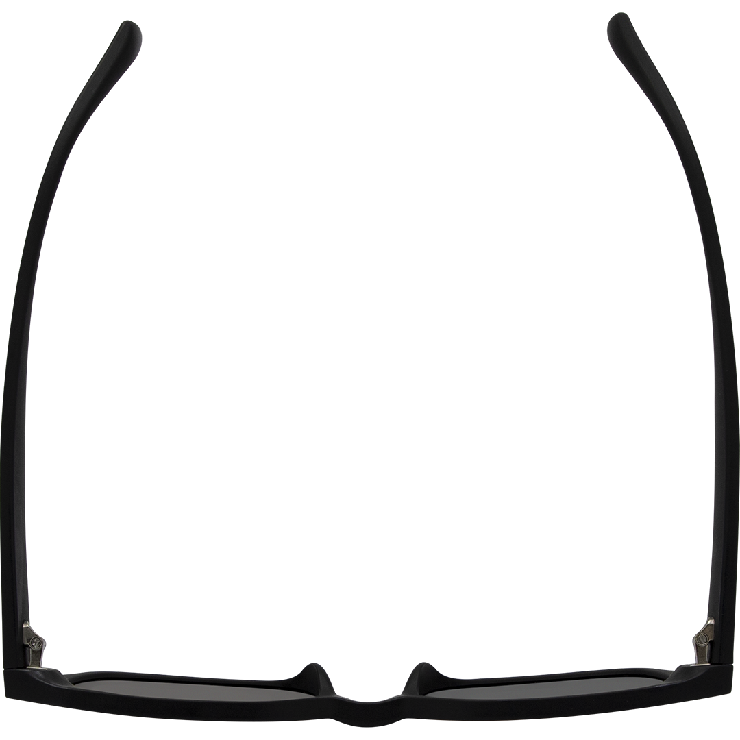 Valentine Polarised Black Rectangle Sunglasses with brown lens top view