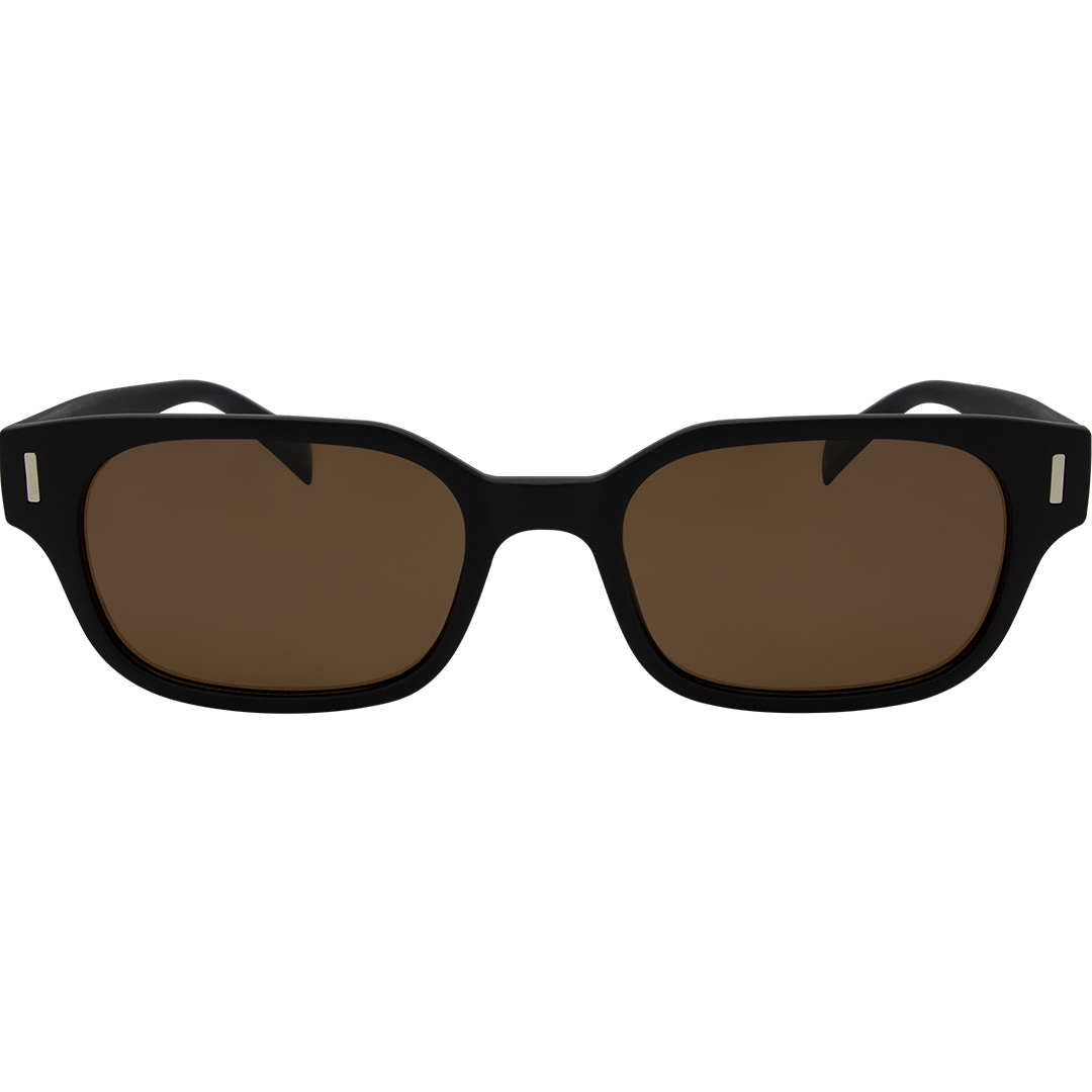 Valentine Polarised Brown Rectangle Sunglasses front view
