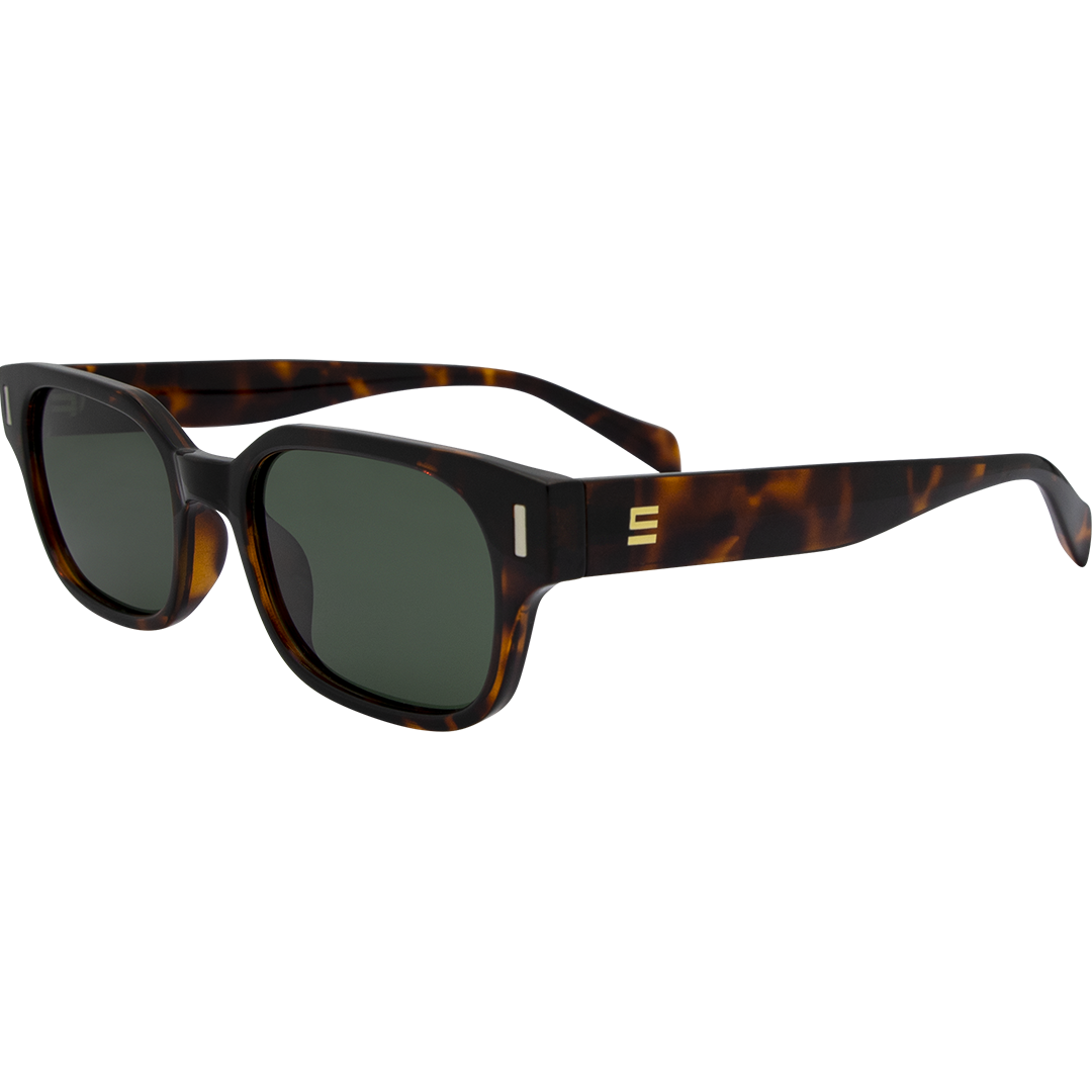 Valentine Polarised Tort Rectangle Sunglasses with G15 lens front left view