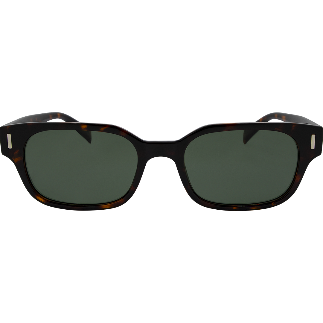 Valentine Polarised Tortoise Shell Rectangle Sunglasses front view