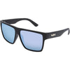 Vespa II Black Square Sunglasses made of recycled plastic and silver matte lens