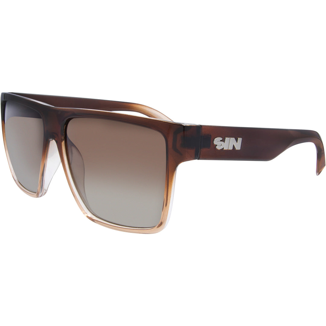 Vespa II Polarised Square Sunglasses with Brown Frame front left view