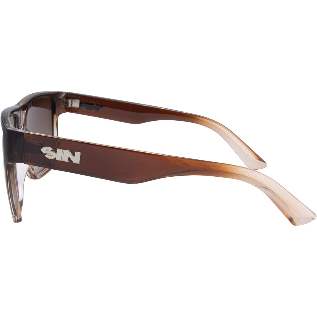 Vespa II Polarised Square Sunglasses with Brown Frame left view