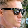 ZEPHYR II Polarised Black Brown Rectangle Sunglasses side view on a male model