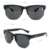 AMPED II Polarised Hexagon Sunglasses with Tort Frame measurements