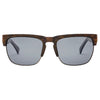 AMPED Polarised Brown Wood Clubmaster Sunglasses front view