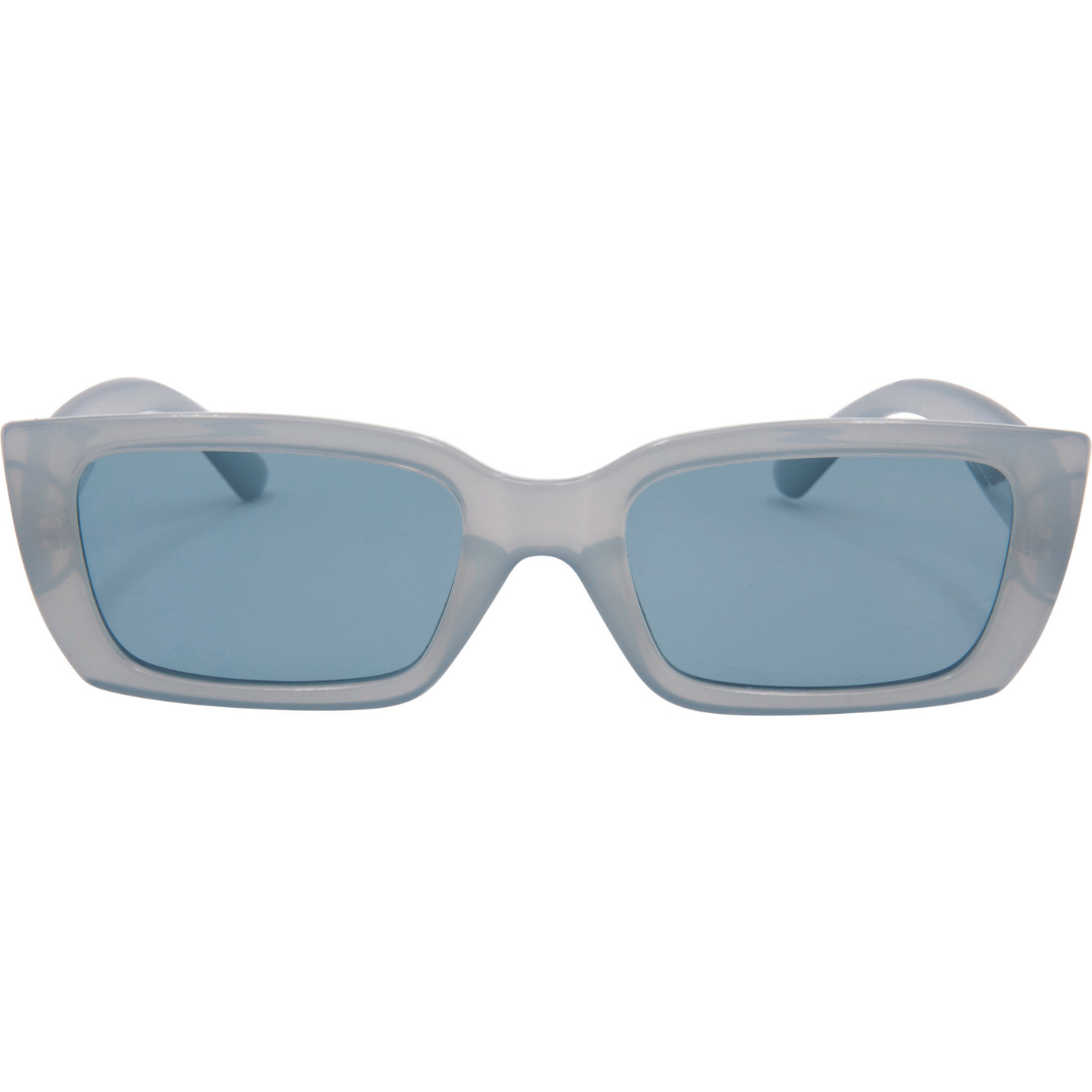 Ahoy Polarised Rectangle Sunglasses with Blue Frame front view