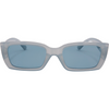 Ahoy Polarised Rectangle Sunglasses with Blue Frame front view